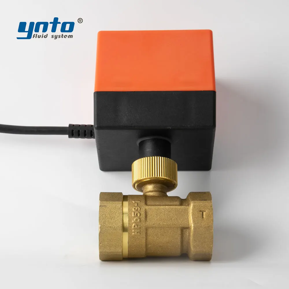 Válvulas de esfera de latão Conexão rosqueada elétrica do ar condicionado do controle de água