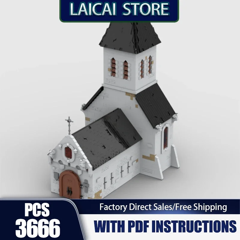 Moc Building Blocks Modular The Church of the Sacred Light Model Technology Medieval Bricks DIY Assembly Toys Construstion Gifts