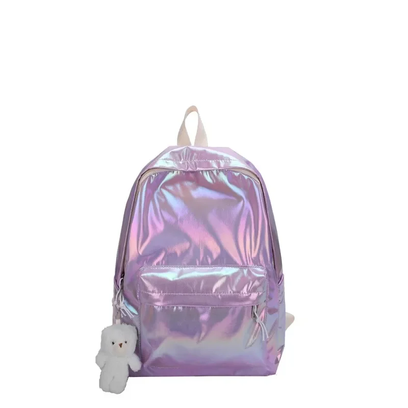 Kpop Lasers sacs à dos brillants femmes grande capacité décontracté filles sac d'école sac à dos pour ordinateur portable sac à dos de voyage en cuir PU sac femme