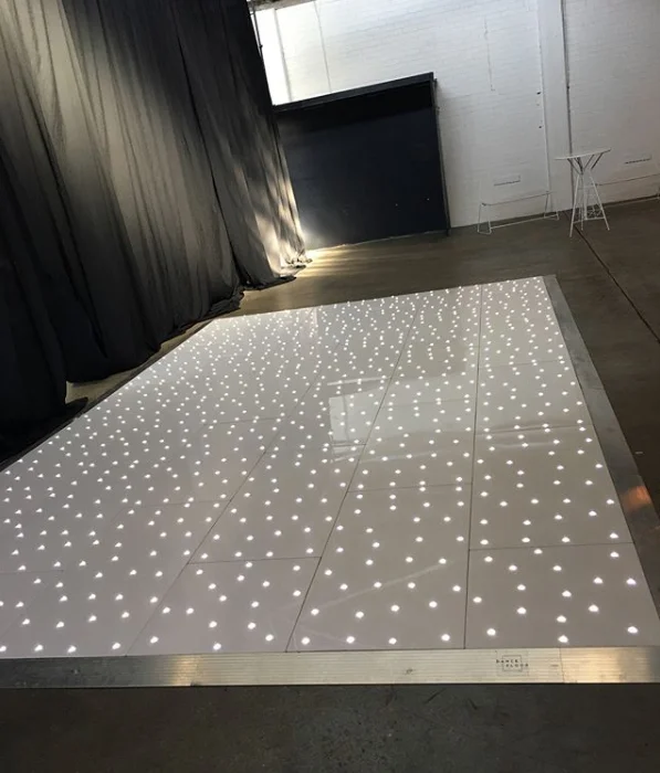 White starlit star twinkle decoration tile white color panels wedding UK LED dance floor