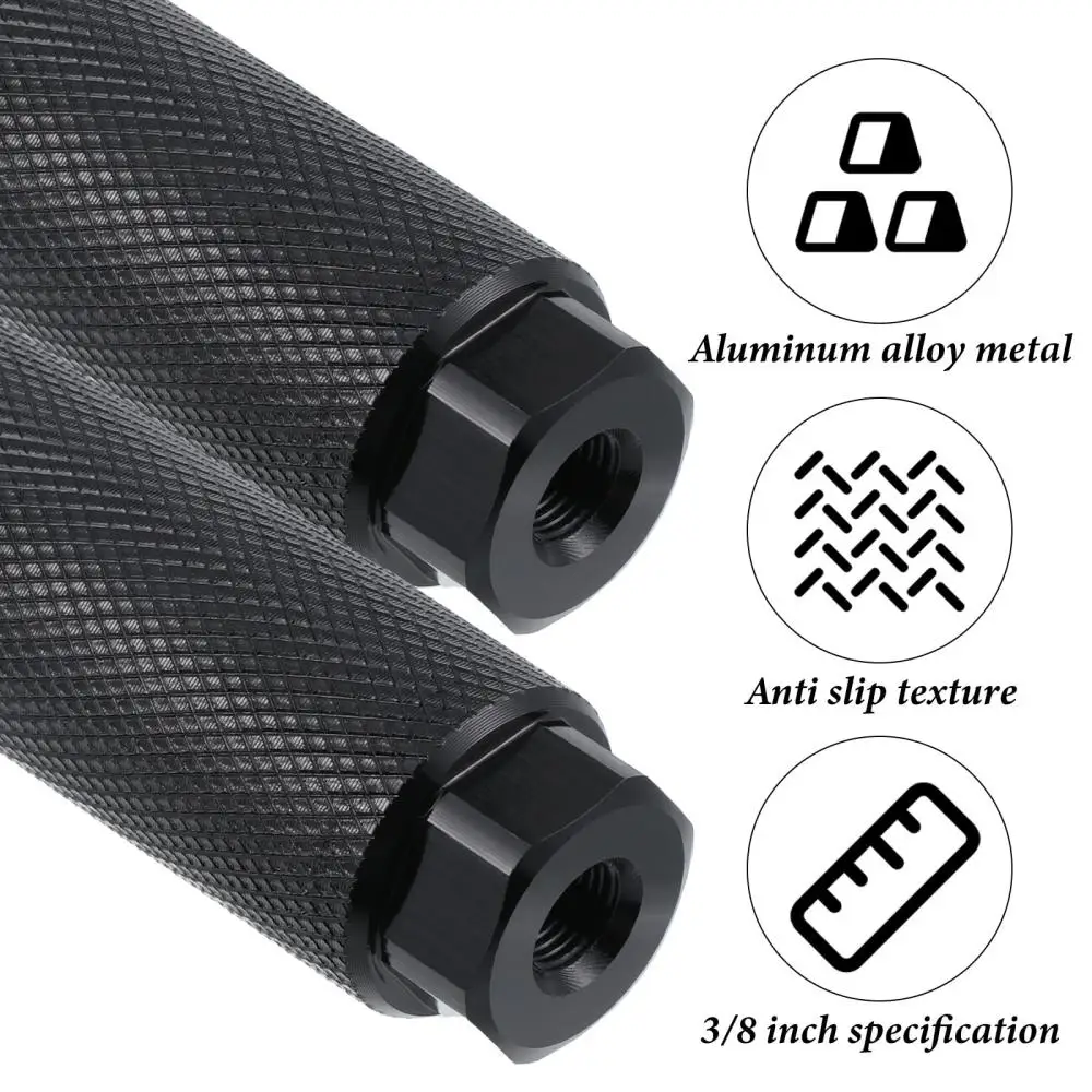 Tolex Fahrrad-Anti-Rutsch-Fußrasten, Aluminiumlegierung, passend für BMX-Fahrräder mit 3/8-Zoll-Achse, Fußstützen-Hebel, Fahrradzubehör. – Detail 4