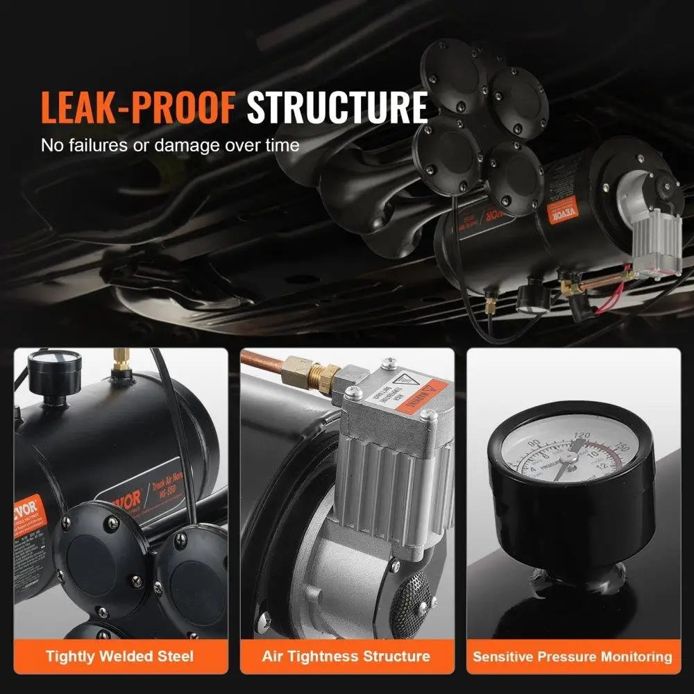 12V Air Compressor 0.8 Gallon 3L for train Horn System 120 psi Onboard Inflator for Tires Mattresses