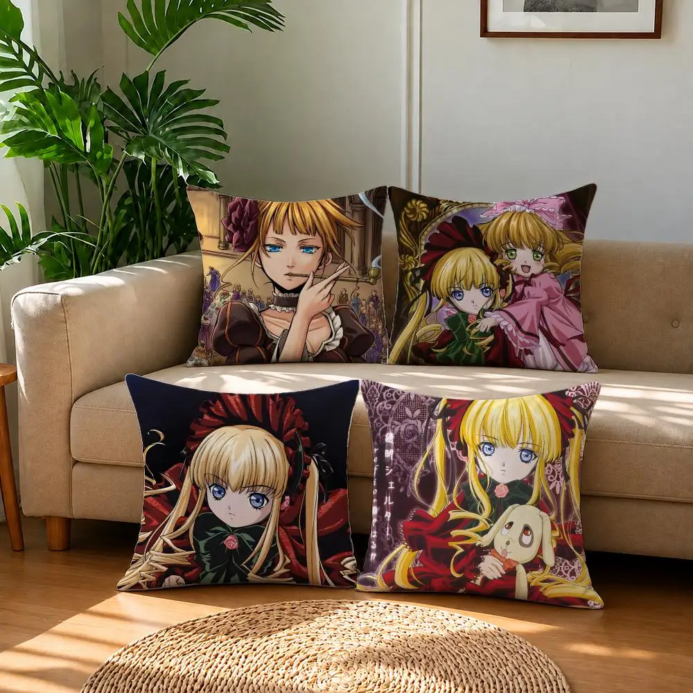 Anime Rozen Maiden Cushion Cover Short Plush Pillowcase, Sofa Bedroom Home Decor & Holiday Gift