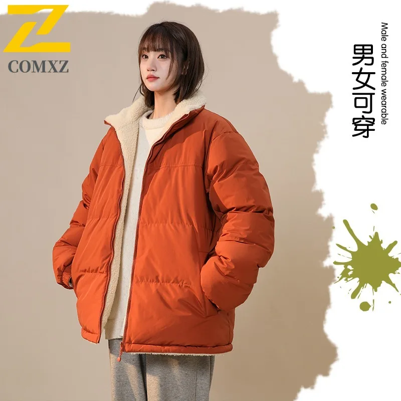 COMXZ 2025 Stand Collar Puffer Jacket Winter Unisex American Style Waterproof Windproof Warm Outdoor Sports Casual Fashion Coat