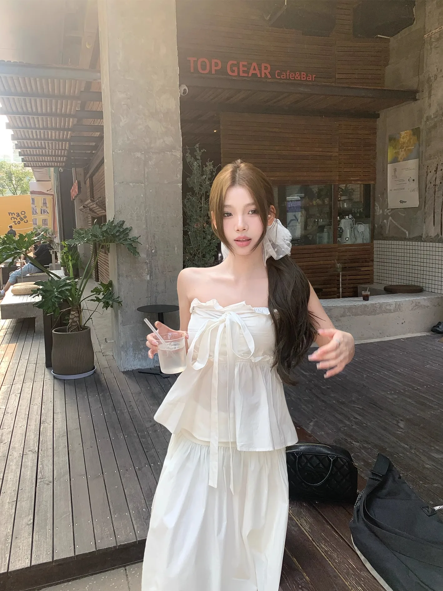 

Женский укороченный топ-жилет из смесового хлопка с рюшами и эффектом утяжки на талии, коллекция Весна-Лето, в стиле «сладкий и пикантный»