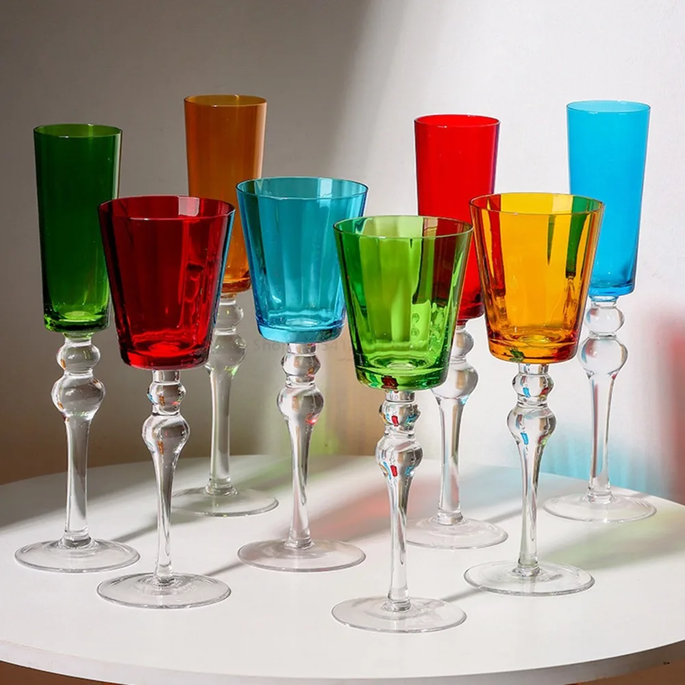 Luxury Champagne Glasses Set of 6, Crystal Glass Goblet Tumbler for Sparkling Wine, Elegant Home Bar Stemware