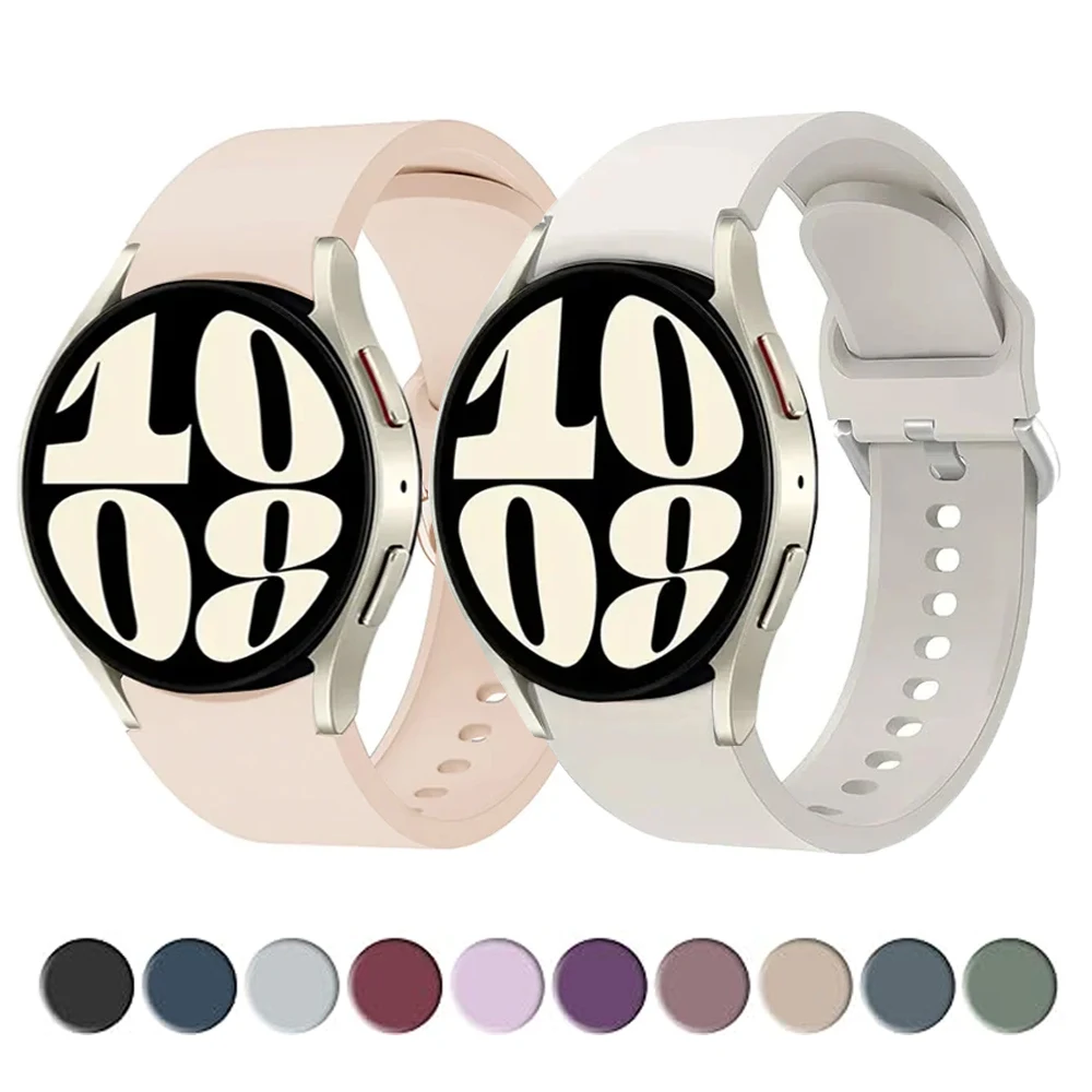 No Gaps Band For Samsung Galaxy Watch 4/5/6 44mm 40mm/5 Pro/6 classic 47mm 43mm Silicone Bracelet correa Galaxy Watch 6 strap