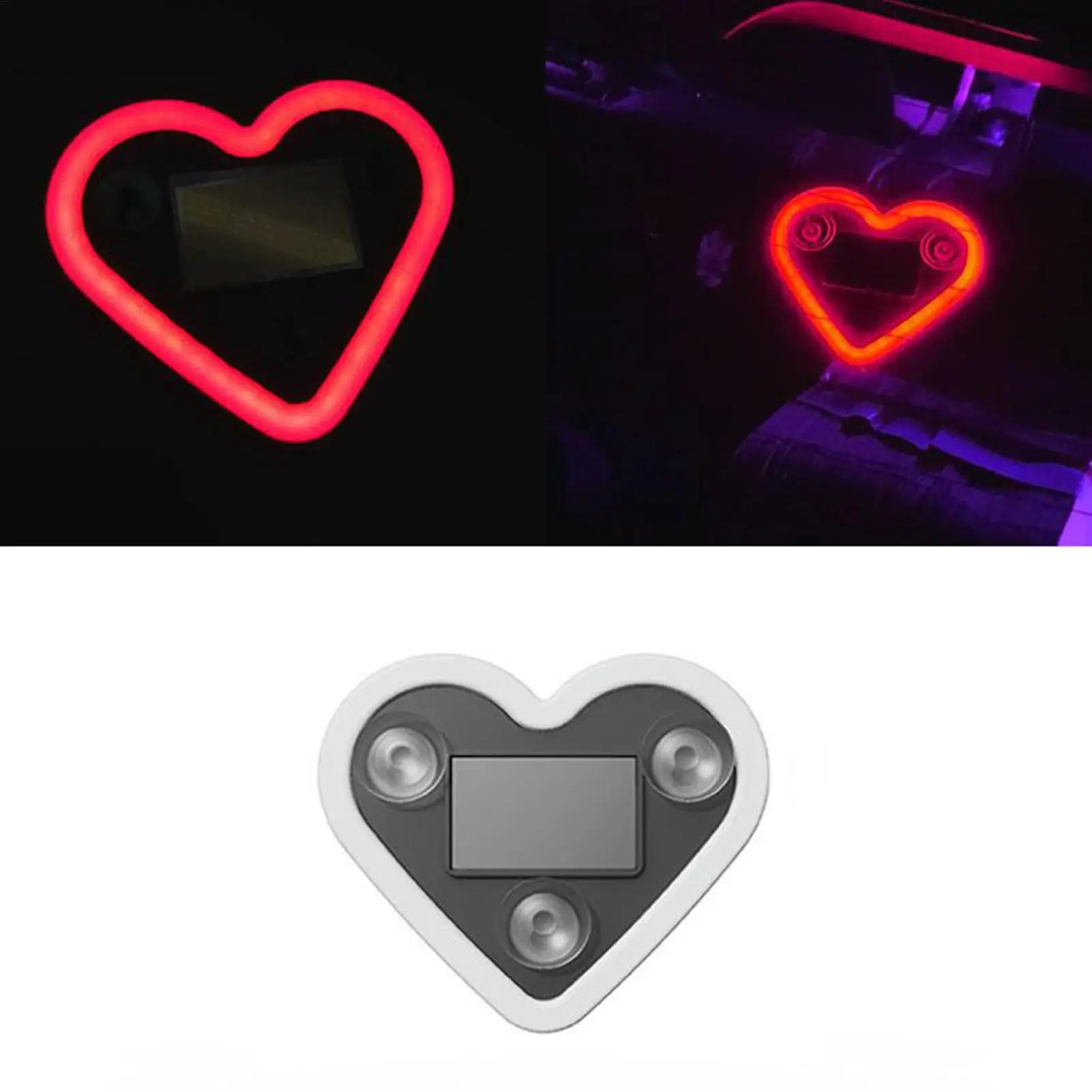 

Car solar LED window lights interior decoration lights glowing heart atmosphere lights wiring free car modification neon