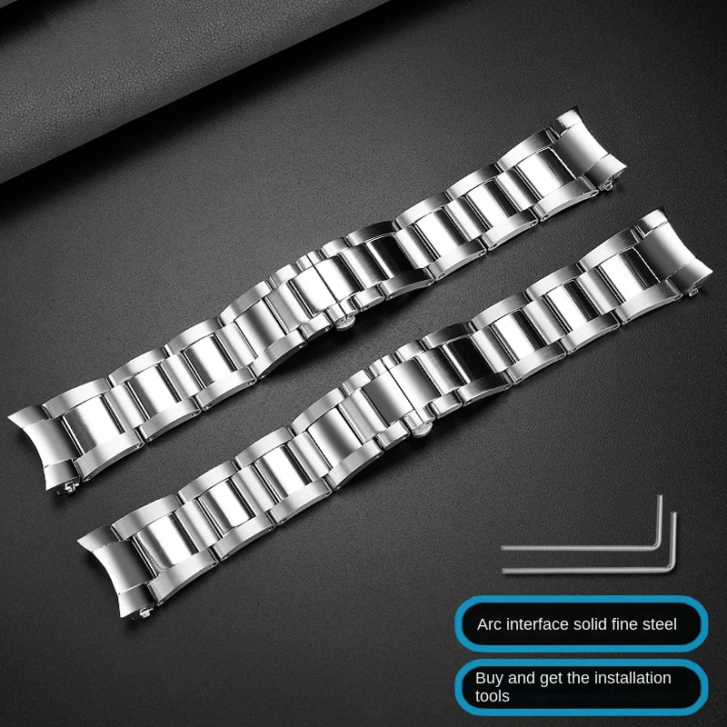 Precision Steel Watch strap For Blancpain Fifty Fathoms 5000 5015 316L Solid Arc Mouth Stainless Steel Watch Band 23MM Bracelet