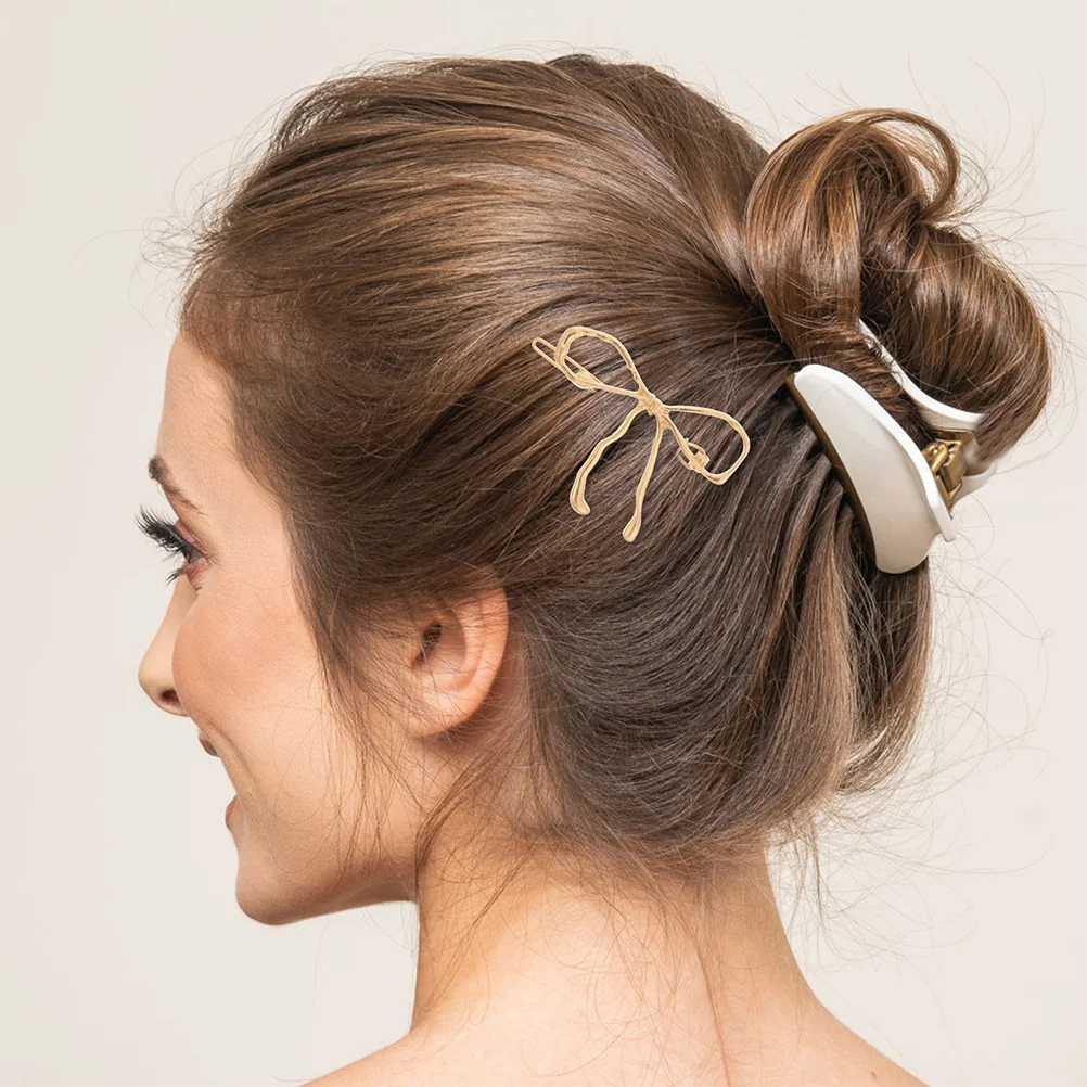 

2 шт. маленькие металлические заколки для волос в форме банта для девочек, милые аксессуары для волос с бантом, эстетические и функциональные для повседневного ношения