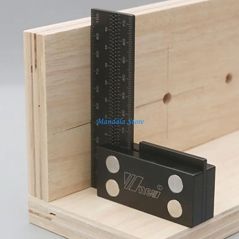 U2JC Woodworking Ruler Tool Gauge Parallel Line Marker Point Ruler