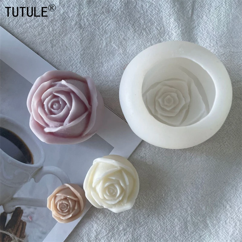 3D three-dimensional to be released rose silicone mold diy cake chocolate baking tools valentine's day rose candle silicone mold