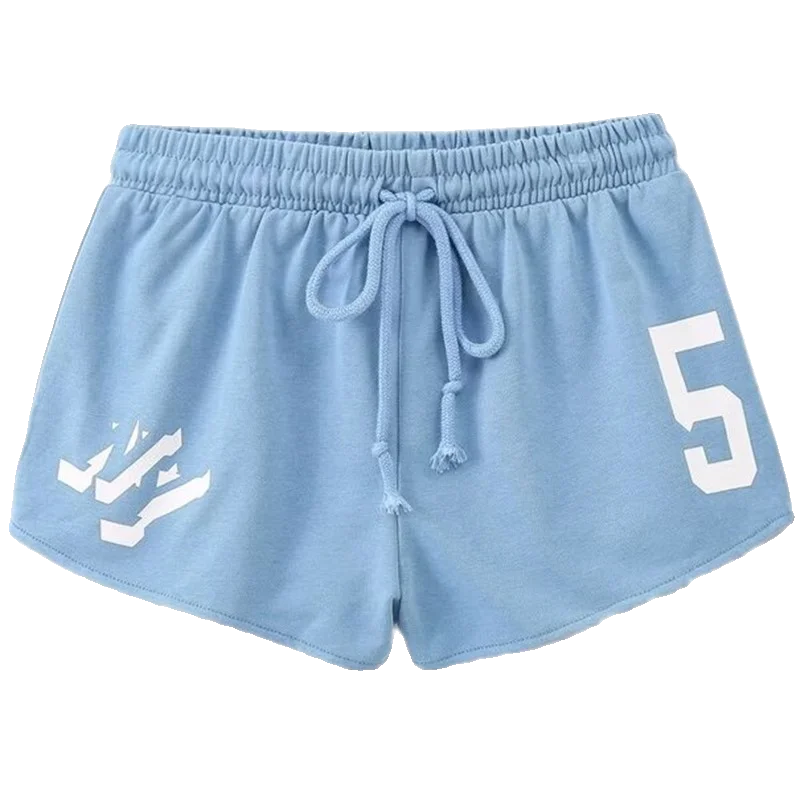 Sommer 2024, vielseitiger Briefdruck für Damen, lässig, gestrickt, hohe Taille, dünnes Material, All-Match-Sommer-Neuankömmling