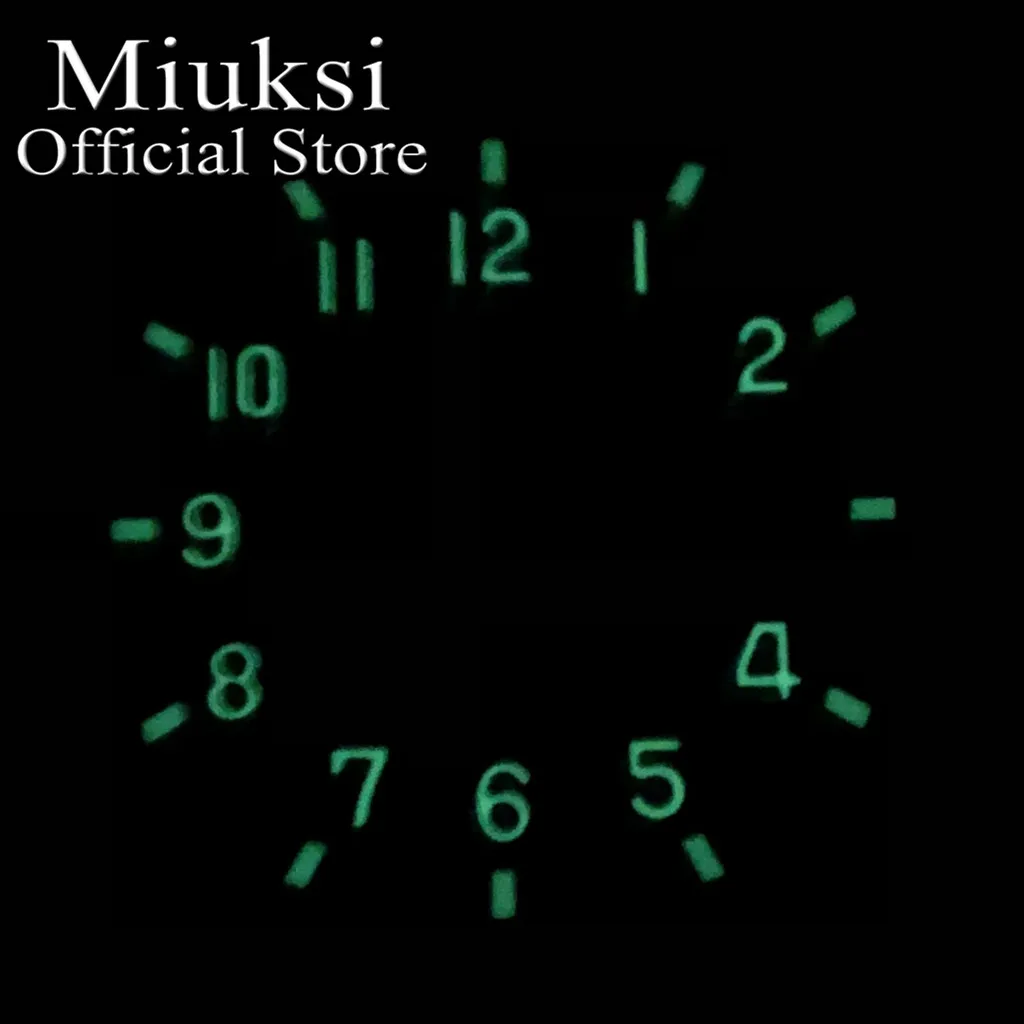 Miuksi 33mm black blue green brown gray watch dial luminous dial fit NH35 movement