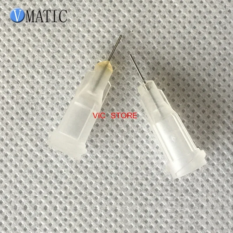 Free Shipping 100Pcs/Lot 27G 0.25'' Stainless Steel Tip Dispensing Screw Needles Clear Color Syringe Needle Tips 1/4 Inch