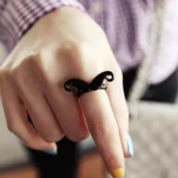 Hot Sale Women's Fashion Retro Moustache Rings Cute Avanti Beard Finger Ring Wholesale