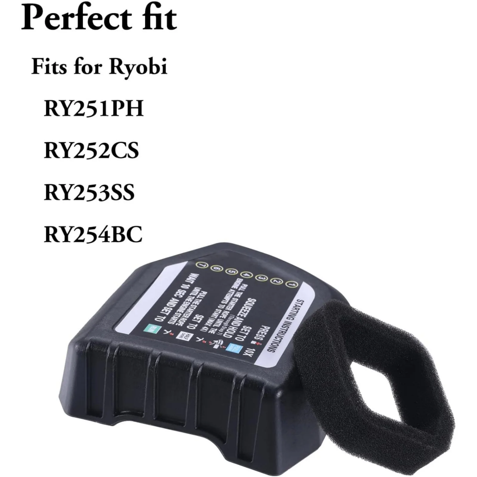 308649003 Air Filter And Cover Set Compatible For Ryobi RY251PH RY252CS RY253SS RY254BC String Trimmer Accessories