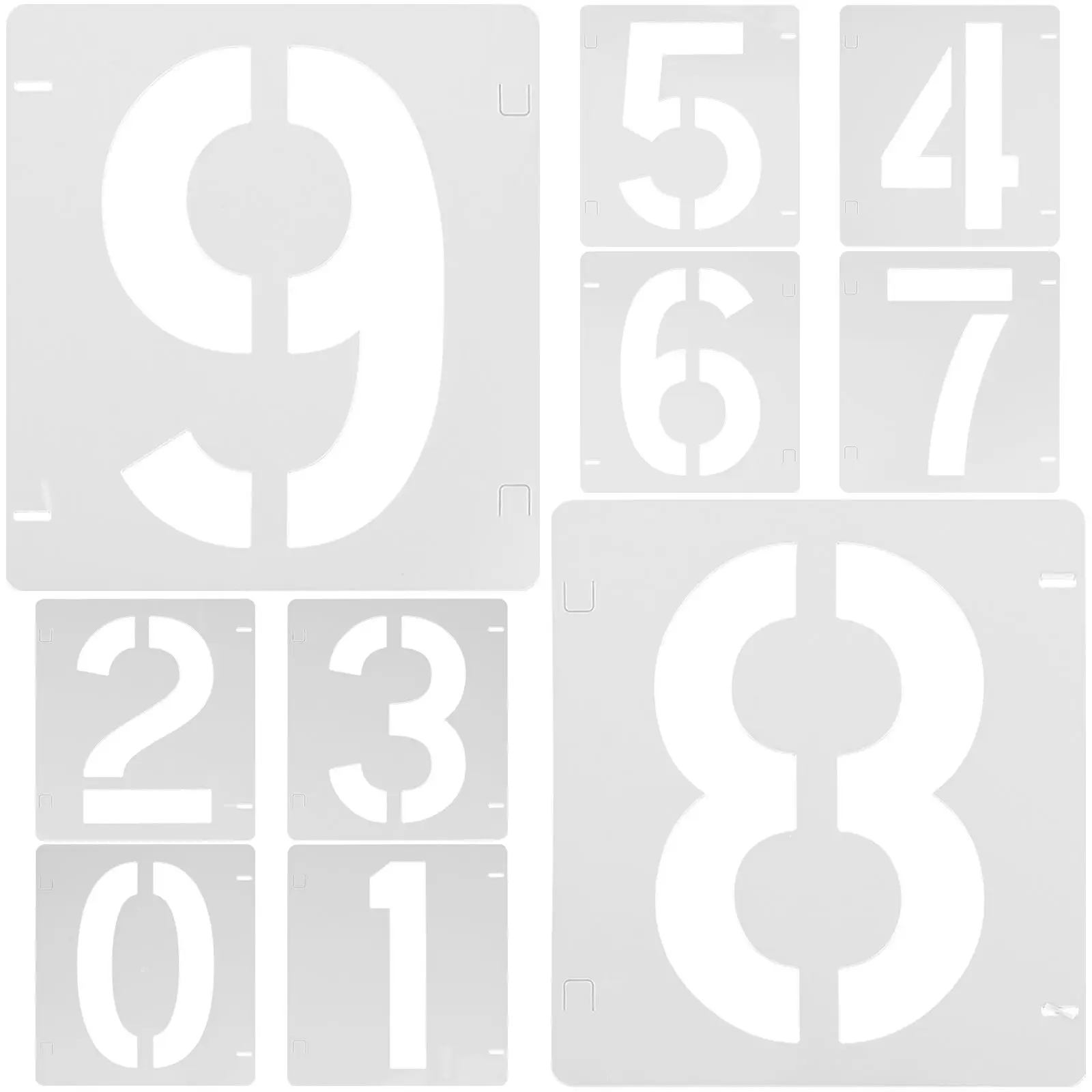 10 Sheets Stencils Letters Digital Template Plastic Drawing Number Templates Child
