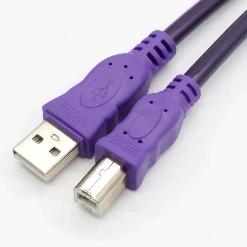 USB 2.0 Printer Cable Type A Male To Type B Male Dual Shielding High Speed Transparent Purple 1.5/3M PC Hardware Cables