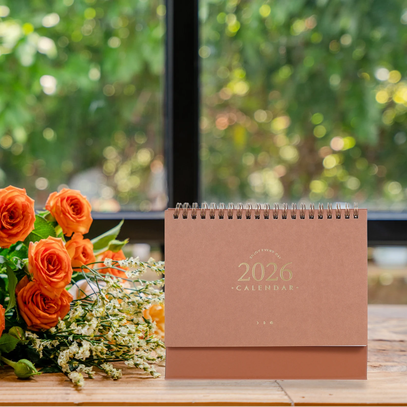 

2 Pcs Desk Calendar Aesthetic Office Mini Cute for Home Metal Calander Calendars Student
