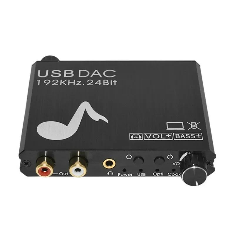 

USB DAC 192 кГц 24 бит стандарта, с басами и регулятором громкости, коаксиальный Toslink Stereo L/R RCA