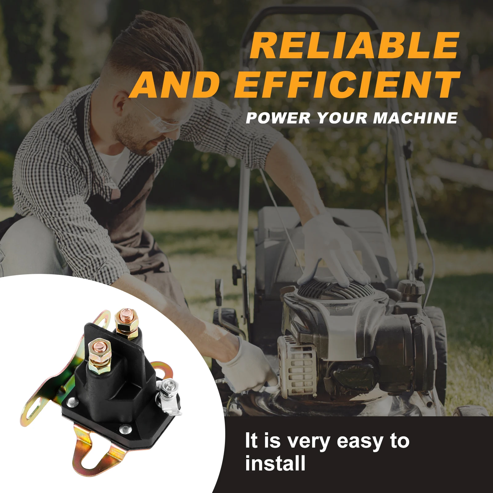 2PCS Rasaerba Avviamento Solenoide Sicuro Impermeabile Zero Turn Rasaerba Avviamento Solenoide Relè Rasaerba Trattore per Gas Precedente