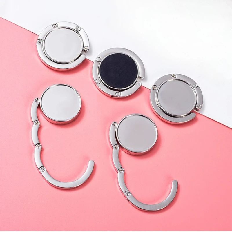 Foldable Bag Hanger Universal Hook for Table Edge Desk Travel Office Organizer Metal Clip Heavy Duty Bag Holder Accessory