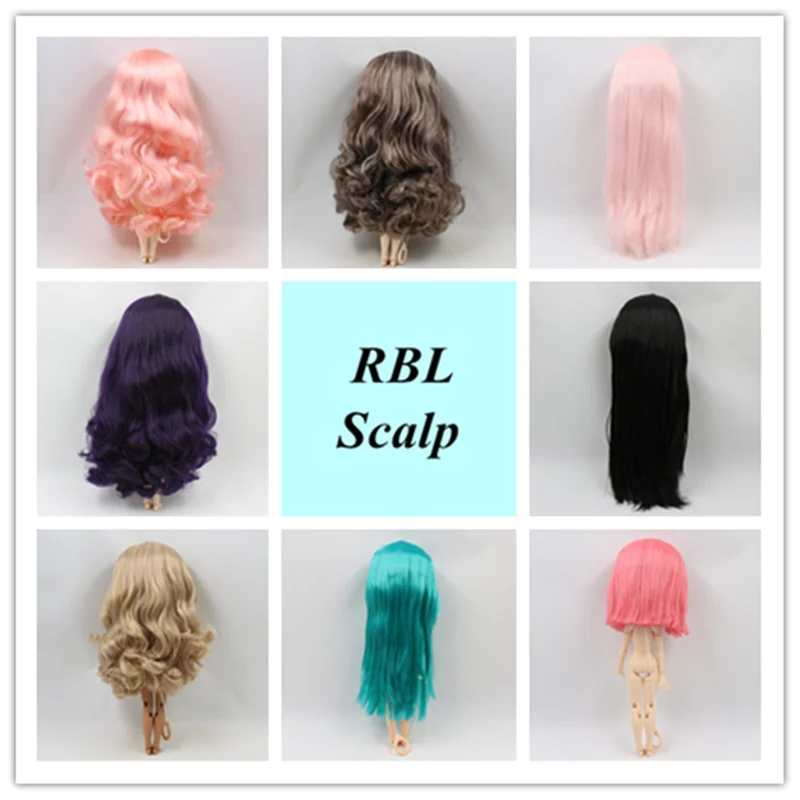 

RBL Scalp 1/6 Blyth Doll Wigs including the hard endoconch dome with bang/no bangs Soft and high quality hair