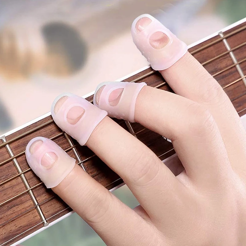 40 protezioni per la punta delle dita, cappucci per dita per ukulele di 5 dimensioni, per strumenti a corda per chitarra ukulele CALDO