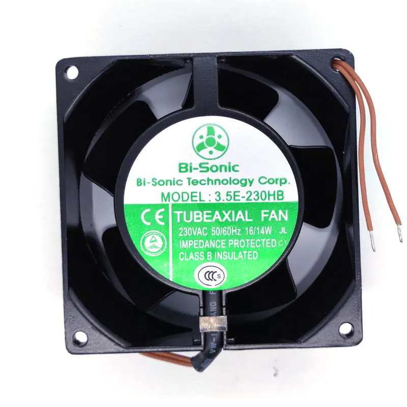 New Original Bi-Sonic 3.5E-230B AC230V 50/60Hz 16/14W 90x90x38MM All Metal High Temperature Resistance Cooling Fan