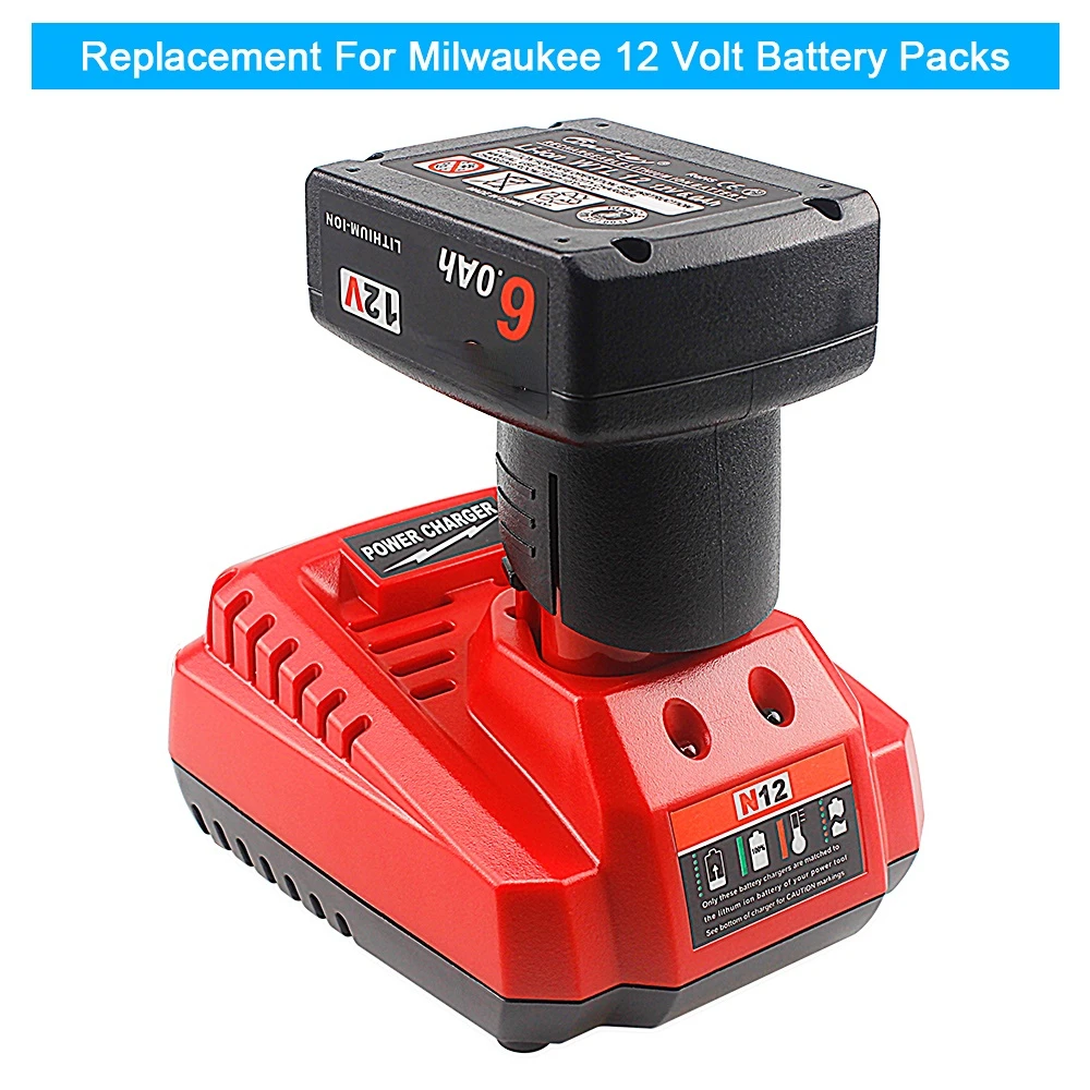Imagem -03 - Carregador é Adequado para Milwaukee 48592401 10.8v 12v Adaptador de Bateria de Lítio Eua ue uk au Plug M12
