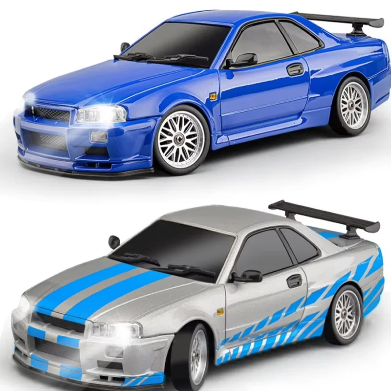 2.4G LD1899 Remote Control Car 1/18 Rear Wheel Drive GTR Drift Car Racing Vehicles Models Toys With Led Light