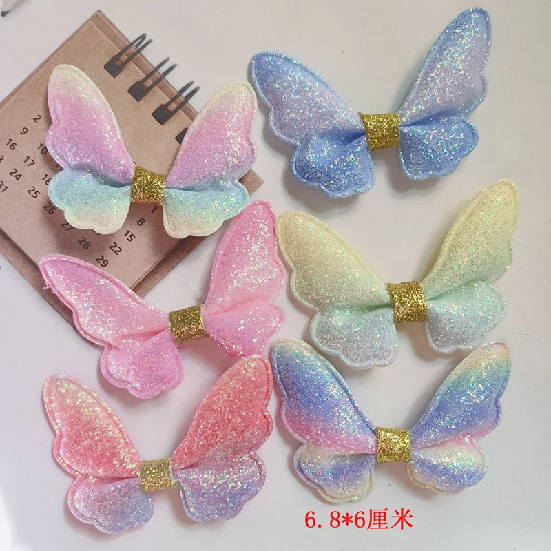 Ultrasonic Gold Butterfly Bright Gradient Color Children's Hair Accessories Shoes Clothing, Bags Accessories Mobile Phone