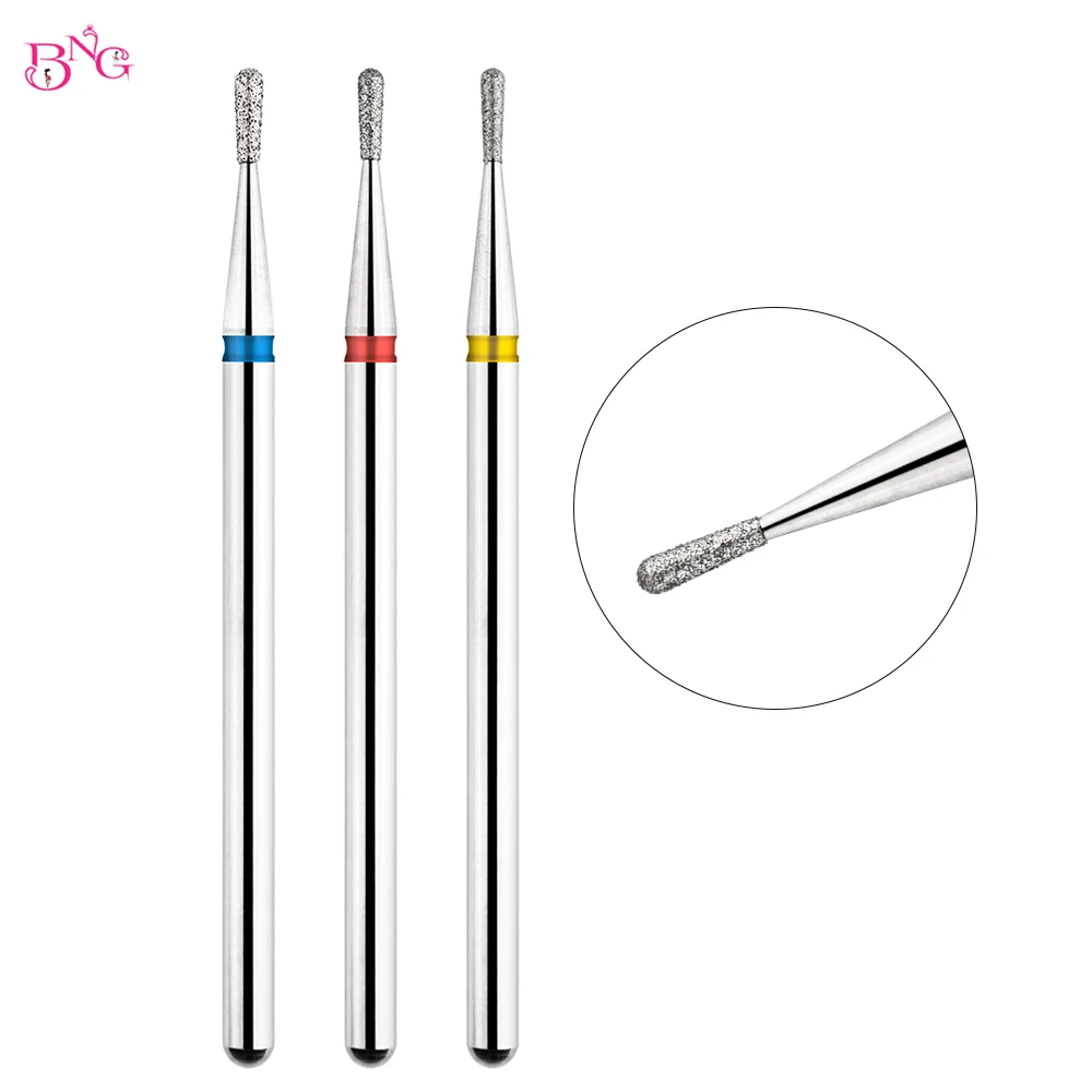 

BNG Small Russian Cuticle Bit Smooth Top Diamond Nail Drill Bits Electric Manicure Drill Rotary Burr Nails Accessories Tools