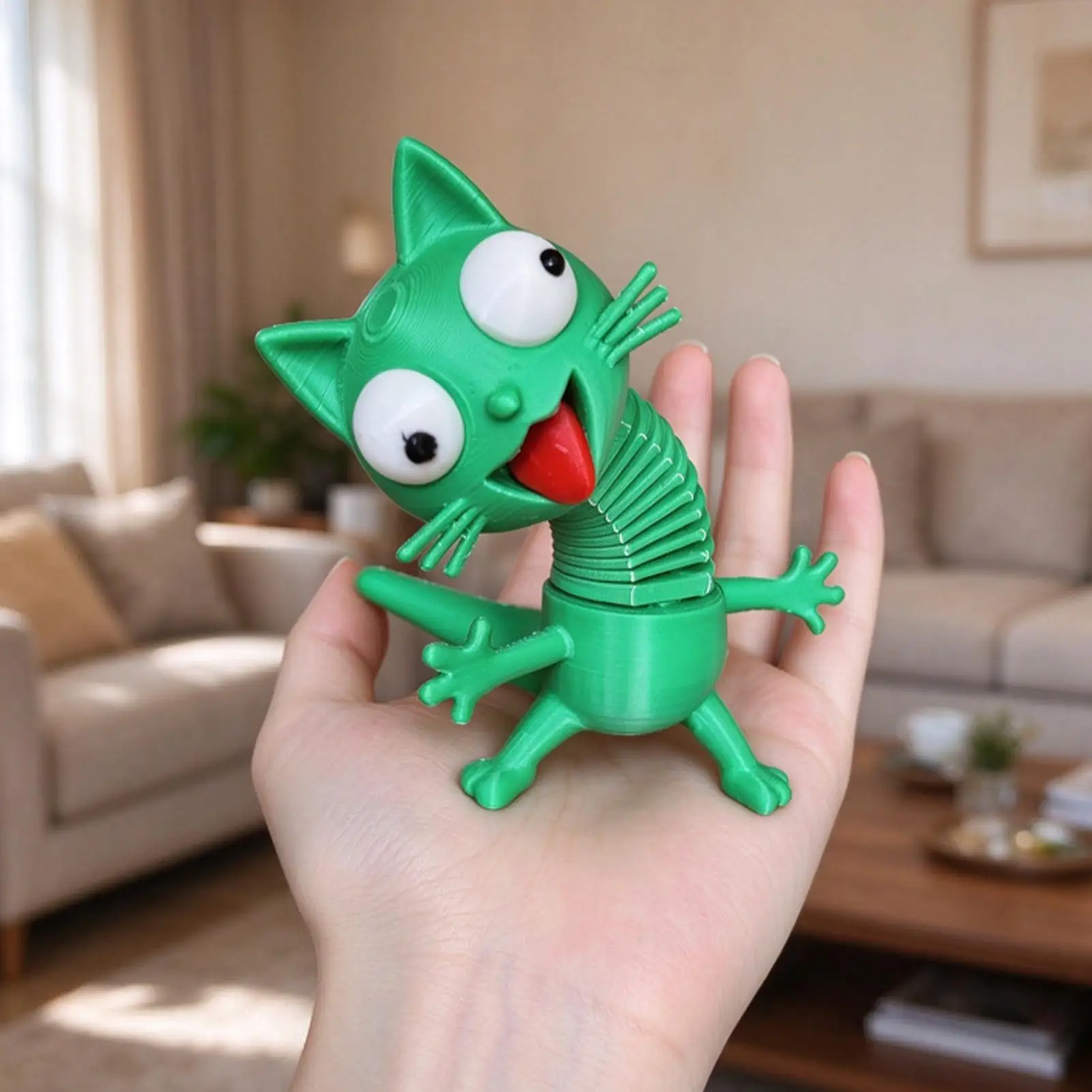 Dashboard Animal Figurines 3D Printed Cat Dog Wobbly Home Decor Spring Mounted Desk Decor for Motorcycle Decoration