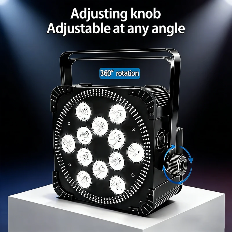 

12 PCS RGBWA Par Light Wireless Control Uplighting DMX512 Aluminum Alloy Par Lights For Stage Wedding Party Mobile DJ Lighting