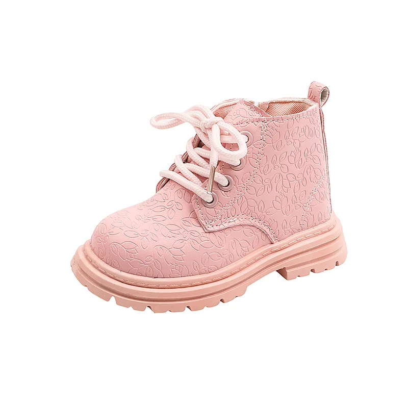 Autumn Girls Leather Boots New Children\'s Warm Shoes Little Girl Fashion Short Boots Toddler Boots Kids Snow Shoes J327