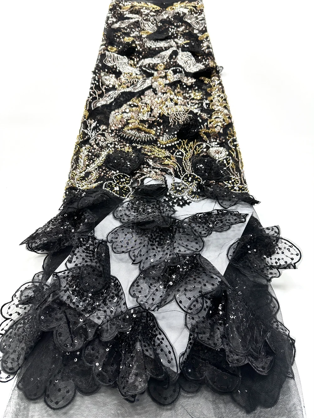 African Onion Beaded Groom Lace Fabric 2025 High Quality French Mesh Lace Fabric Sequins Nigerian Lace Fabrics For Wedding Dress