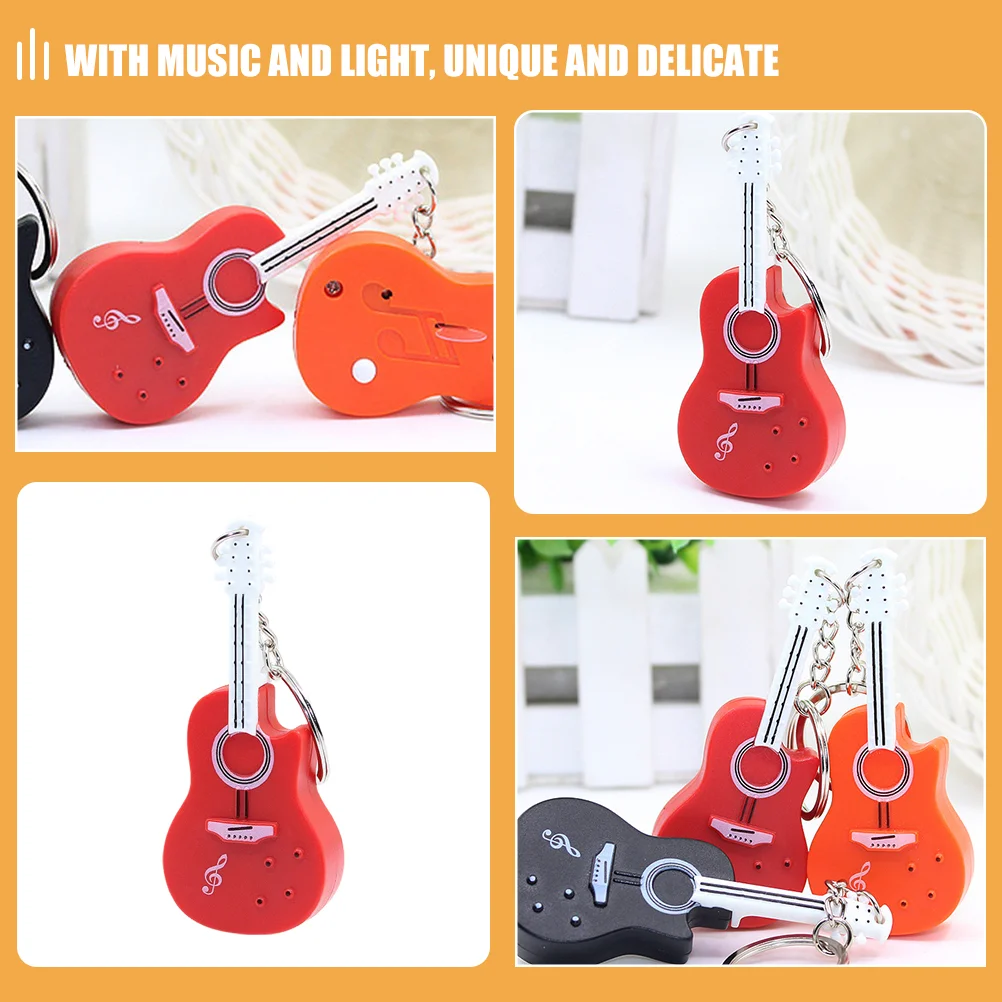 Guitar Keychain Car Holder Party Bag Gift Filler Wallet Women Red Plastic Keyrings