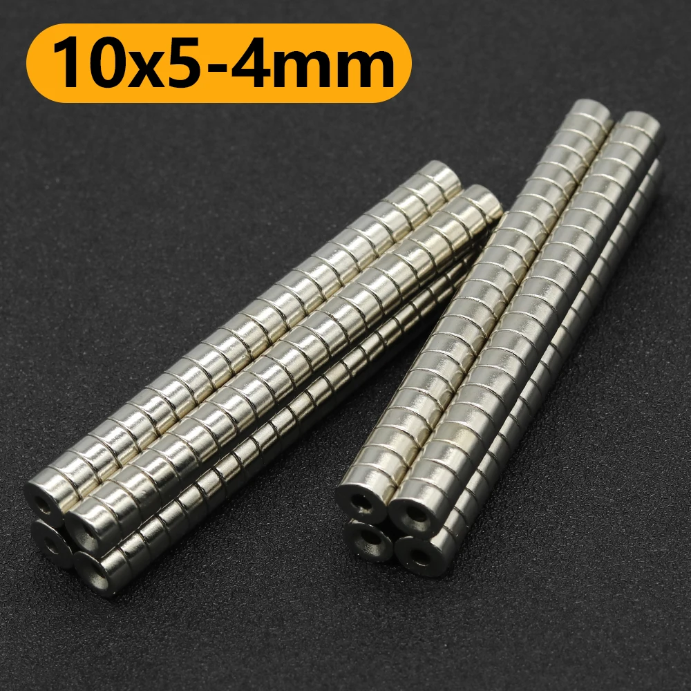 5~200Pcs 10x5-4mm N35 NdFeB Round hole Magnet Super Powerful Neodymium Magnets  Strong Permanent Magnetic imanes Disc 10x5-4