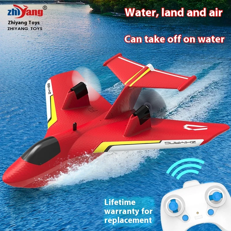 Zy-425 Remote-Controlled Aircraft Model For Land, Water, And Air, Fixed Wing Water Takeoff Drop Resistant Aircraft Toy Gift