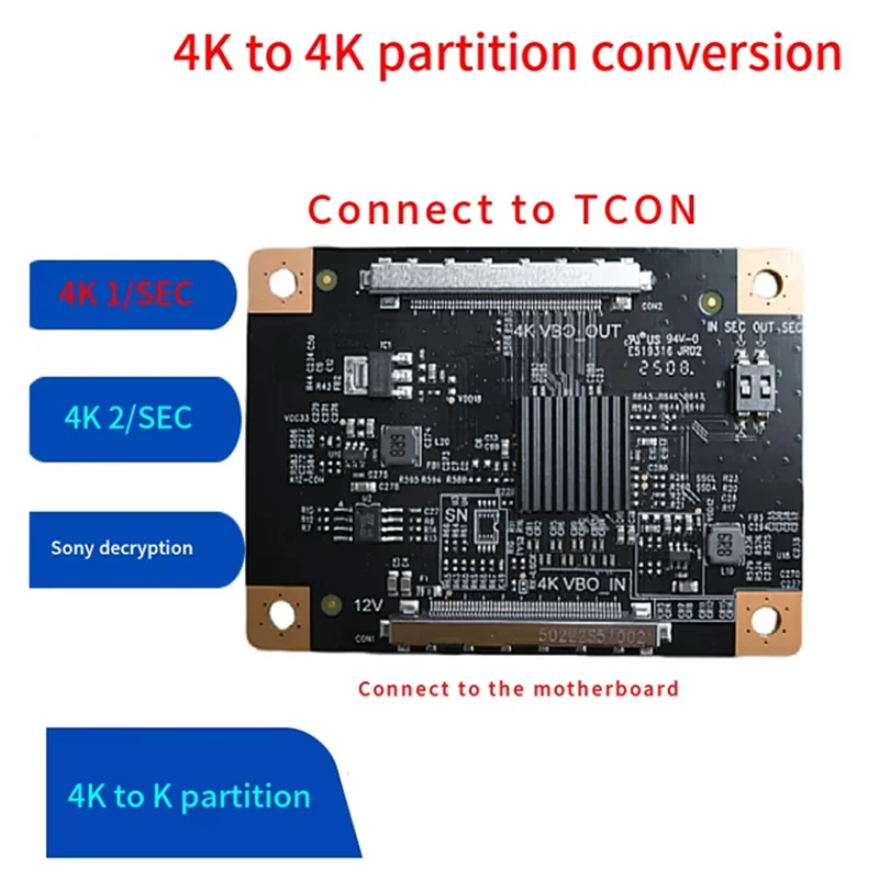 Placa de conversão de partição de tv 4k to4k eficiente placa de conversão de partição de tv sem tamanho de limite display de tv aplicável