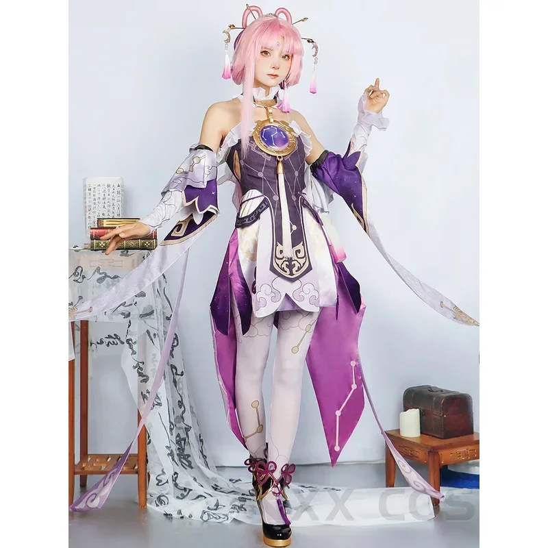 FuXuan juego Honkai Star Rail Fu Xuan disfraz de Cosplay juego de rol Comic Con vestido pelucas de fiesta de Halloween accesorio de animación
