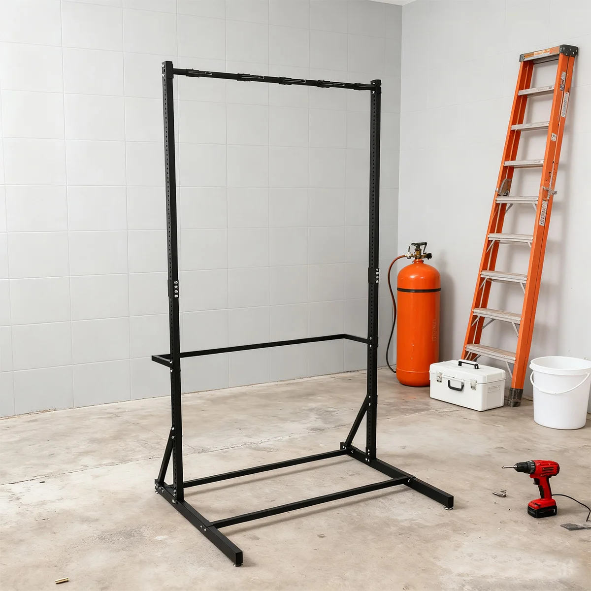 5-Fahrrad-Vertikalständer mit 5 robusten Haken aus Kohlenstoffstahl, Tragkraft 136 kg, freistehender Fahrradständer, platzsparender vertikaler Fahrradständer für die Garage – Detail 11
