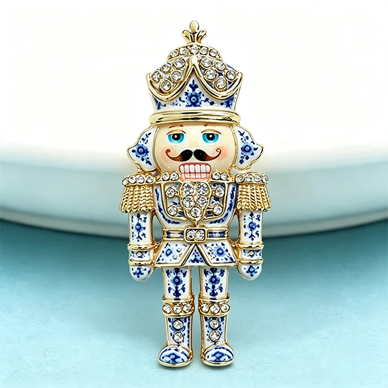 Wuli&baby Schöne König-Figur-Broschen für Damen, Unisex, 2-farbige Strass-Krone, königliche Königsbrosche, Party, Freizeit, Brosche, Geschenke – Detail 5