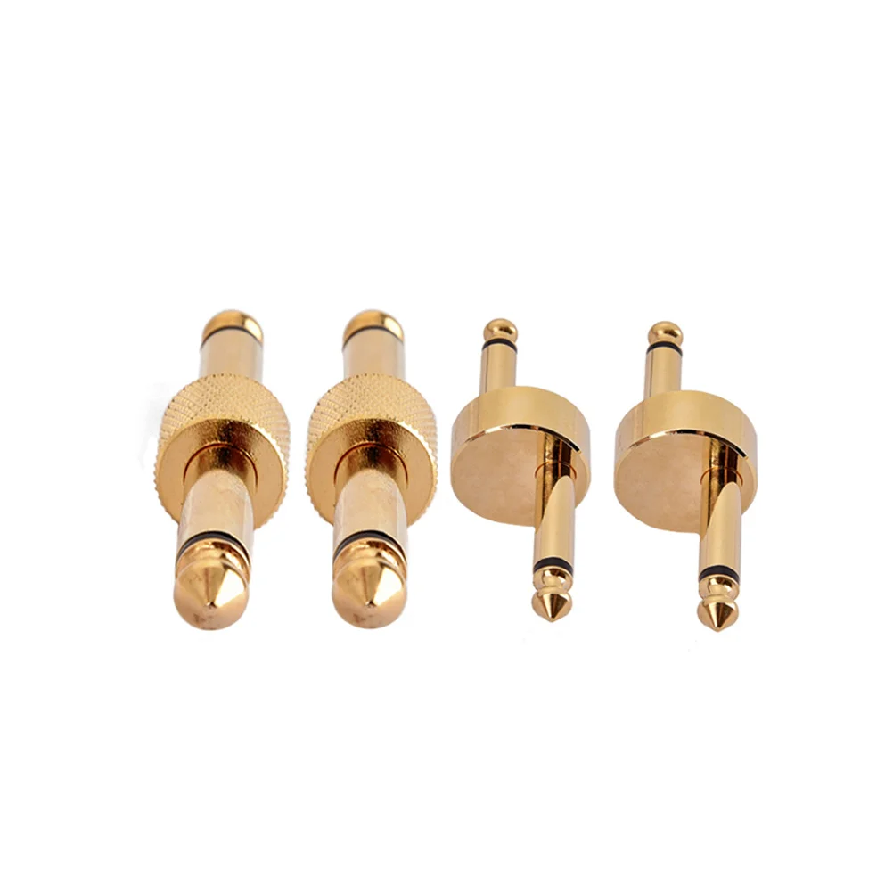 

4Pcs Guitar Effect Pedal Adapter Straight Z Type Audio Coupler Professional Signal Transmission Shorten Cables Oc499 Golden