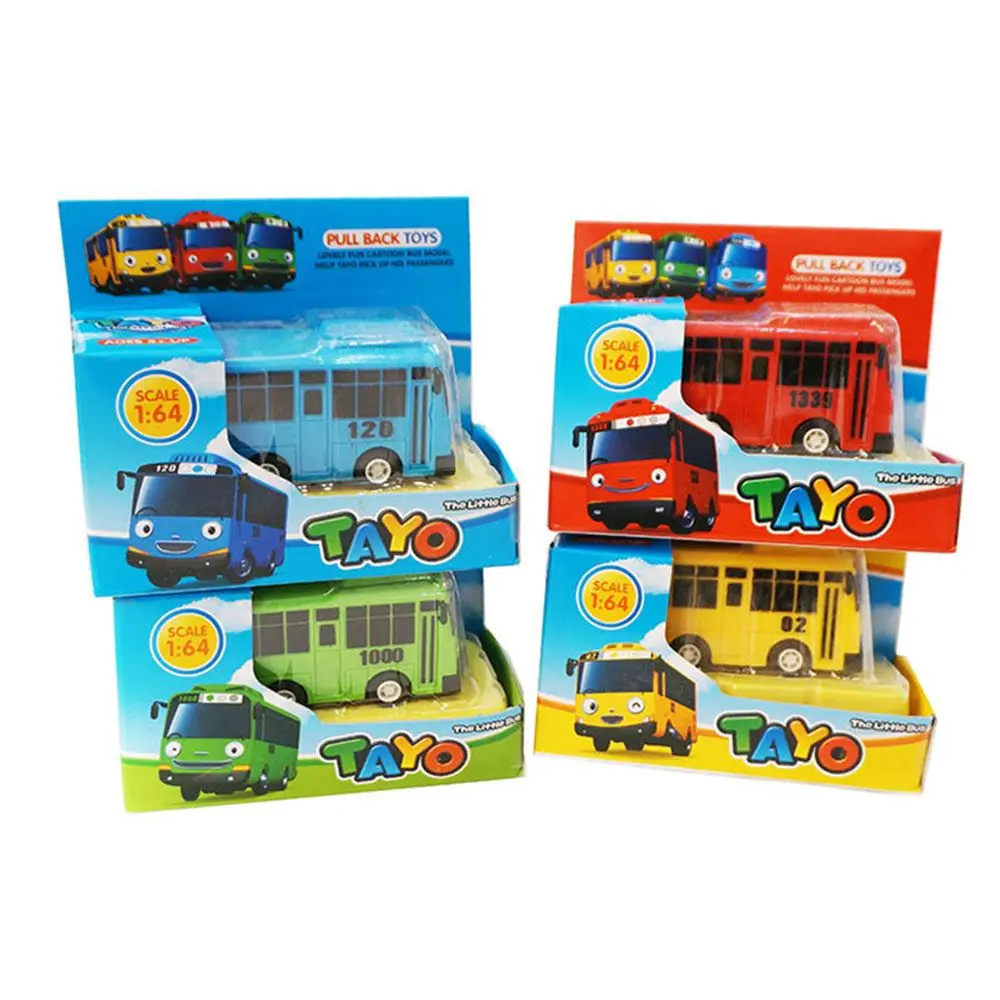 Little TAYO Ônibus Modelo Ônibus para Crianças, Mini Pull Back Car Brinquedos, Presentes de Aniversário