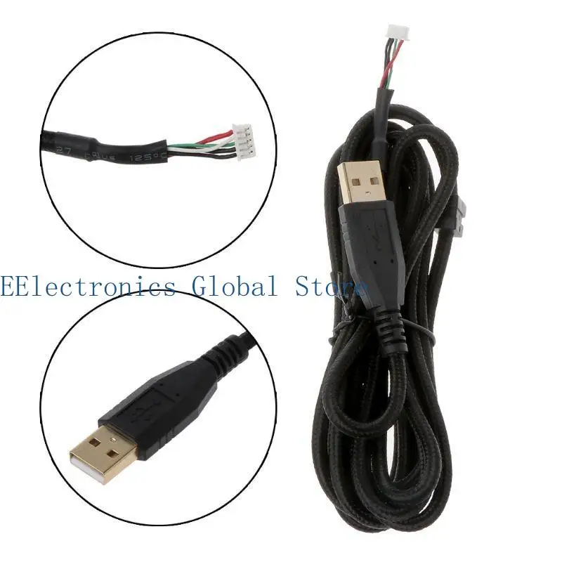 462B Gaming Mouse USB Line for BlackWidow X Durable Gold Plated Nylon Braided Line Wear Resistant