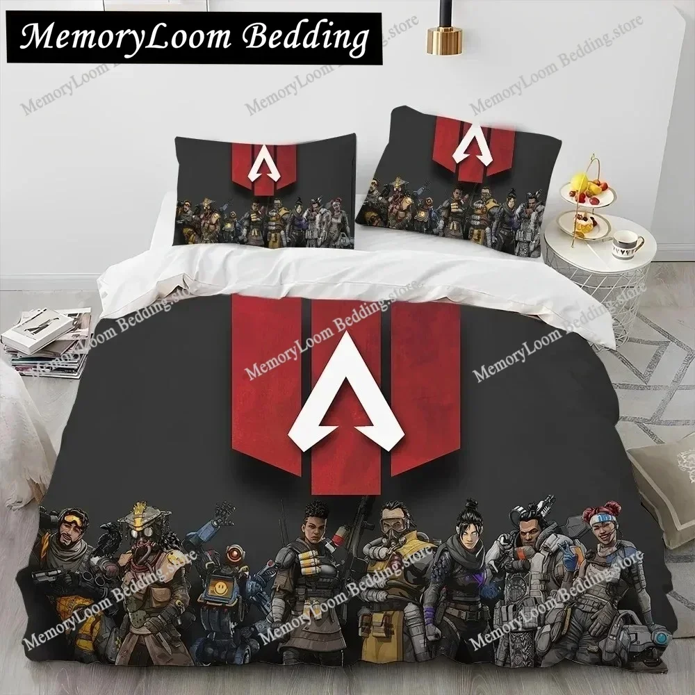 A-Apex Legends Game Comforter Bedding Set, 3D Print Duvet Cover Pillowcase King Queen Size Polyester Fashion Quilt Cover