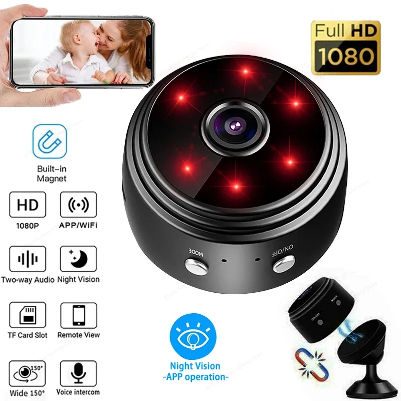 

A9 1080P Mini Surveillance Camera Wifi Wireless IP Smart Home CCTV Infrared Night Vision Motion Detection Nanny Cam Baby Monitor